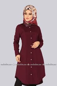 Moda Selvim Onden Dugmeli Tesettur Tunik 2003bgs354 Bordo I Dress Fashion Dresses