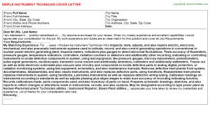 Maybe you would like to learn more about one of these? Instrument Technician Cover Letter