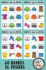 Bingo De La Ropa Spanish Clothing Bingo Teaching Colors Spanish Language Learning Learning Spanish