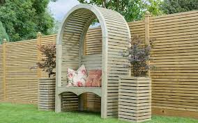 Their varieties, prices, installation options. Contemporary Wooden Garden Arbour Contarb Gardenlines
