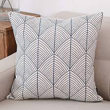 Sul divano in salotto, sul letto in. Chlch Cuscino Elegante Minimalista Moderno Cuscino Divano Divano Camera Da Letto Decorazione Degli Internicuscino Semplice Inchiostro Bianco E Nero Colore5 45 45 Cm Federa