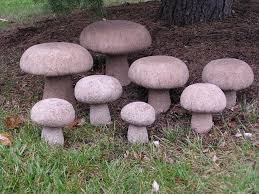 First Generation Button Garden Mushrooms Hypertufa Garden Mushrooms Garden Art Diy
