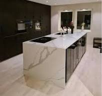 Quartz Slab Artificial Calacatta White with Colors Veins ...