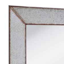 Dimensions 24.0 l x 43.7 h x 1.2 w weight 2.8 lbs. Stonebriar Rustic Rectangular Galvanized Metal Frame Hanging Wall Mirror 28 X 22 Silver Farmhouse Goals