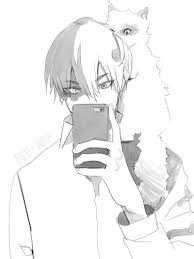 Black And White Mirror Selfie Drawing Selfie In The Mirror Shoto Todoroki Bnha My Hero Academia Manga Hero Academia Characters Anime