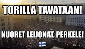 The sentence is translated as let's meet at the market square which is a place. Torille Perkele Imgur