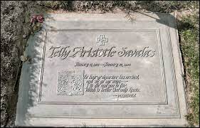 Telly savalas dropped out of columbia university, where he was studying psychology, and enlisted in the army during world war ii receiving a purple heart during his service. Telly Savalas Grave Photo 2 Famous Tombstones Famous Graves Grave Headstones