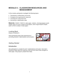 Module 6 Classroom Resources And Management