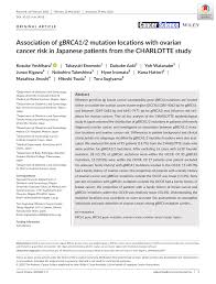 PDF) Association of g BRCA1/2 mutation locations with ovarian cancer risk  in Japanese patients from the CHARLOTTE study