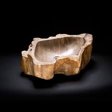 petrified wood brown sink: vessel sinks