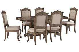 Cream marble dining table + 6 chairs. Charmond Brown Extendable Dining Room Set 1stopbedrooms