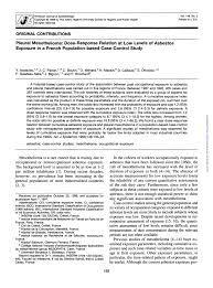 Check spelling or type a new query. Pdf Pleural Mesothelioma Dose Response Relation At Low Levels Of Asbestos Exposure In A French Population Based Case Control Study
