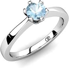 Moncoeur Bague De Fiancailles Eternite Avec Aigue Marine 0 25 Ct De Qualite Aaa Bague De Fiancailles En Argent Sterling 925 Aigue Marine 4 Mm Bagues En Argent Pour Femme Amazon Fr Bijoux