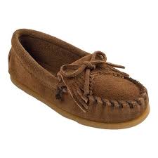 Infant Minnetonka Kilty Suede Moc Size 7 M Dusty Brown Suede