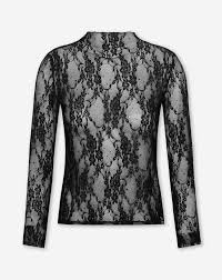 VITTO GLITTER LACE TOP BLACK | Most Wanted