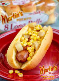 Low Country Dogs Martin S Famous Potato Rolls And Bread Recipe Gourmet Hot Dogs Recipes Hot Dog Recipes