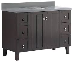 48 Solid Wood Sink Vanity With Gray Quartz Top Transitional Bathroom Vanities And Sink Consoles By Infurniture Inc Houzz