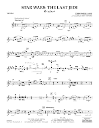 Download and print star wars (main theme) sheet music for violin duet by john williams from sheet music direct. John Williams Star Wars The Last Jedi Medley Arr Larry Moore Violin 1 Sheet Music Pdf Notes Chords Film Tv Score Orchestra Download Printable Sku 403445