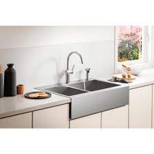Sinkology josephine quick fit drop in farmhouse fireclay 33 85 3 hole double bowl kitchen sink crisp white sk453 34fc the home depot. Pin On Kitchen