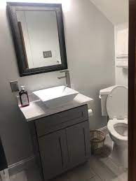 The wooden vanity countertop runs double sink bathroom vanity cabinets are often mounted one above the other with space left for. Jcp Home Remodeling Home Facebook