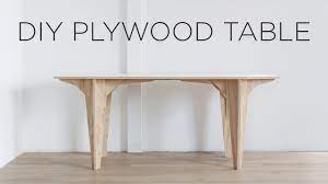This table sits on two trapezoidal table bases that are comprised of 6 layers of 2 inch thick baltic birch plywood. Diy Plywood Table Made From A Single Sheet Of Plywood Youtube