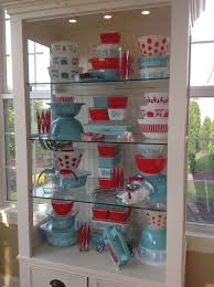 pyrex; butterprint, red & turquoise