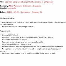 Assisted manager in determining which cars would be sold on the company's used car lot. Job Opportunity Corporate Sales Executive Car Rental Leasing To Companies On Carousell