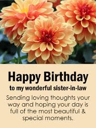 Special Birthday Card For Sister In Law Sending Loving Thoughts Happy Birthday Card For Sister In Law Birthday Greeting Cards By Davia Sister Birthday Card Happy Birthday Sister Happy Birthday Quotes Funny
