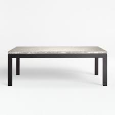 Nero 48 brown marble dining table with matte black base options. Parsons Grey Marble Top Dark Steel Base 48x28 Small Rectangular Coffee Table Crate And Barrel Uae