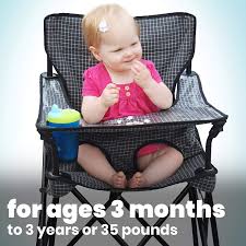 Buy Ciao Baby Portable High Chair For Babies And Toddlers Fold Up Outdoor Travel Seat With Tray And Carry Bag For Camping Picnics Beach Days Sporting Events And More Black Check Online