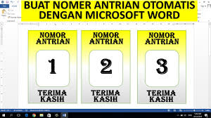 Cara menambahkan nomor urut pada karcis parkir yang telah anda buat menggunakan coreldraw kemudian mencetaknya dengan ukuran kertas f4.untuk membuat dan menc. Buat Nomer Antrian Otomatis Dengan Microsoft Word Youtube