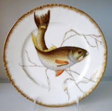 Field Haviland Limoge France Handpainted Fish Plate 9 C1890 3 Fish Plate Plates Porcelain Painting
