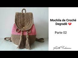 Mochila De Croche Degrade Parte 2 2 Ruth Fabricia Youtube In 2020 Burlap Bag Reusable Tote Bags Hand Embroidery