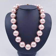 Big Pink Pearl Necklace Chunky Pearl Necklace Faux Pearls Vintage 1980 S Pearl Necklace Big Pearl Choker Pink Pearl Necklace Chunky Pearl Necklace Vintage Necklace