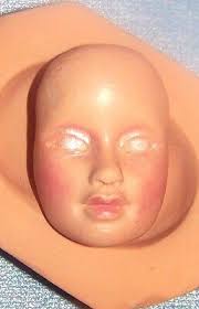 push mold 1.2 inch fairy face eyes open from Lori Barbee design polymer  clay