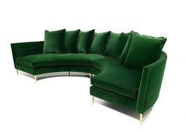 Sardinia Sectional In Emerald Velvet Round Couch Round Sofa Curved Sofa