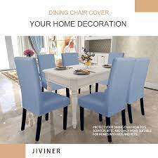 Beige leather chair *see offer details. Buy Jiviner Stretch Chair Covers For Dining Room Set Of 4 Decorative Jacquard Dining Room Chair Covers Washable Kitchen Chair Slip Covers For Dining Room Hotel Party 4 Light Blue Online In