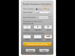 Prison Sentence Calculator For Inmate Earned Good Time
