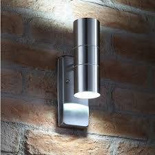 Auraglow Dusk Till Dawn Sensor Up Down Outdoor Wall Light Avebury Stainless Steel Security Lights Outdoor Wall Lighting Wall Lights
