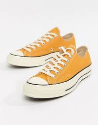 Converse Chuck Taylor 1970s Ox Vintage Canvas Natural Egret Converse Converse Chuck Taylor All Star 70 Ox Sneakers In Yellow 162063c Converse 70s Yellow Converse Converse