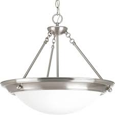 Progress Lighting Eclipse 4 Light Brushed Nickel Foyer Pendant With Satin White Glass P3575 09 The Home Depot