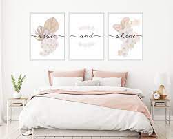 With 65 beautiful bedroom designs, there's a room here for everyone. Rise And Shine Above Bed Decor Floral Bedroom Wall Decor Set Of 3 Prints Feminine Wall Art Printable Art Guest Room Decor In 2021 Guest Bedroom Inspiration Guest Bedroom Decor Bedroom