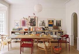 Height Of Art Above Bookshelf House Interior Interior Dream Dining Room