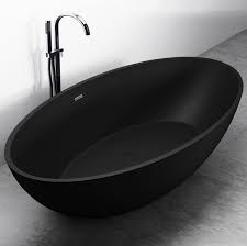 Bianco o nero (finitua lucida per la versione in nero) spessore delle pareti: Vasca Da Bagno Freestanding In Solid Surface Relax Nero Opaco 176x103cm