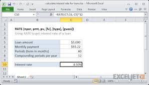 Excel Formula Calculate Interest Rate For Loan Exceljet