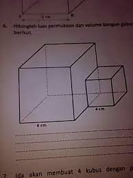 Luas permukaan kubus = 6 x s²; Hitunglah Luas Permukaan Dan Volume Bangun Gabungan Berikut Brainly Co Id