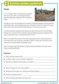 Primaryleap Co Uk Extreme Weather Conditions Floods Worksheet Reading Comprehension Comprehension Weather Worksheets
