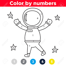 An astronaut is a person who has been in space. Color By Number For Preschool And School Kids Coloring Page Royalty Free Cliparts Vectors And Stock Illustration Image 125053141