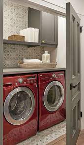 Laundry Room Fun In 2020 Red Laundry Rooms Red Washer And Dryer Laundry Room Tile