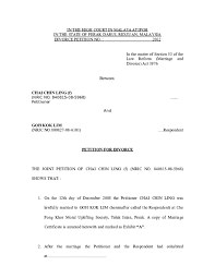 Allowed divorce and remarriage, with all ancillary orders. Doc In The High Court In Malaya At Ipoh In The State Of Perak Darul Ridzuan Malaysia Divorce Petition No 2012 In The Matter Of Section 53 Of The Law Reform